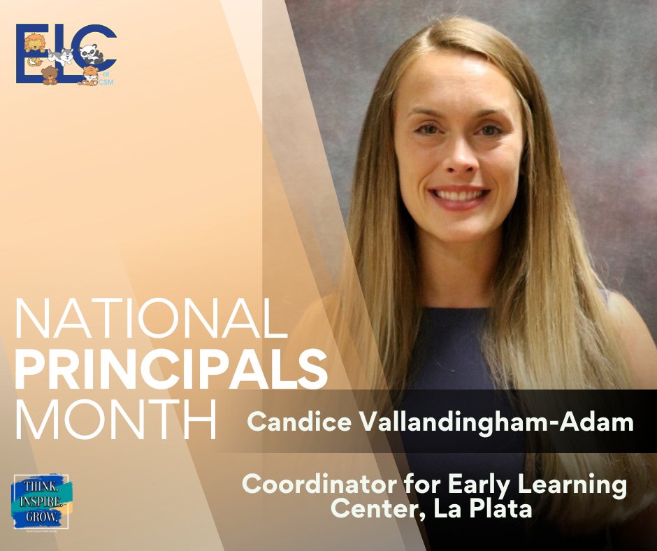 Happy #NationalPrincipalsMonth to Candice Vallandingham-Adam, coordinator at the Early Learning Center (ELC). The ELC is located on the CSM La Plata campus housing five PreK classrooms and opened this year. Comment your appreciation to Mrs. Vallandingham-Adam below!
