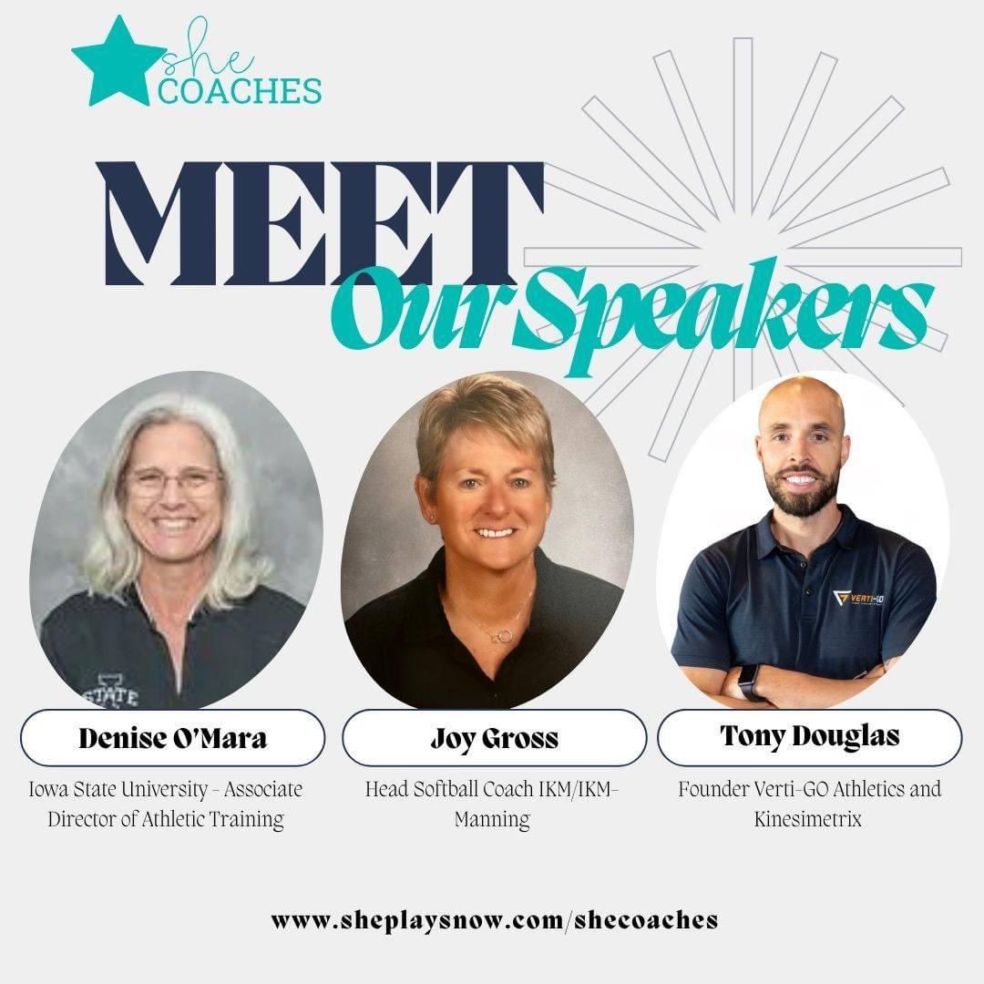 She Coaches Conference is this Friday!! Excited for our coaches and student athletes to learn from these three incredible leaders! Let's grow FORWARD!
🗓Friday, November 3
📍Ames, IA
⭐️sheplaysnow.com/shecoaches