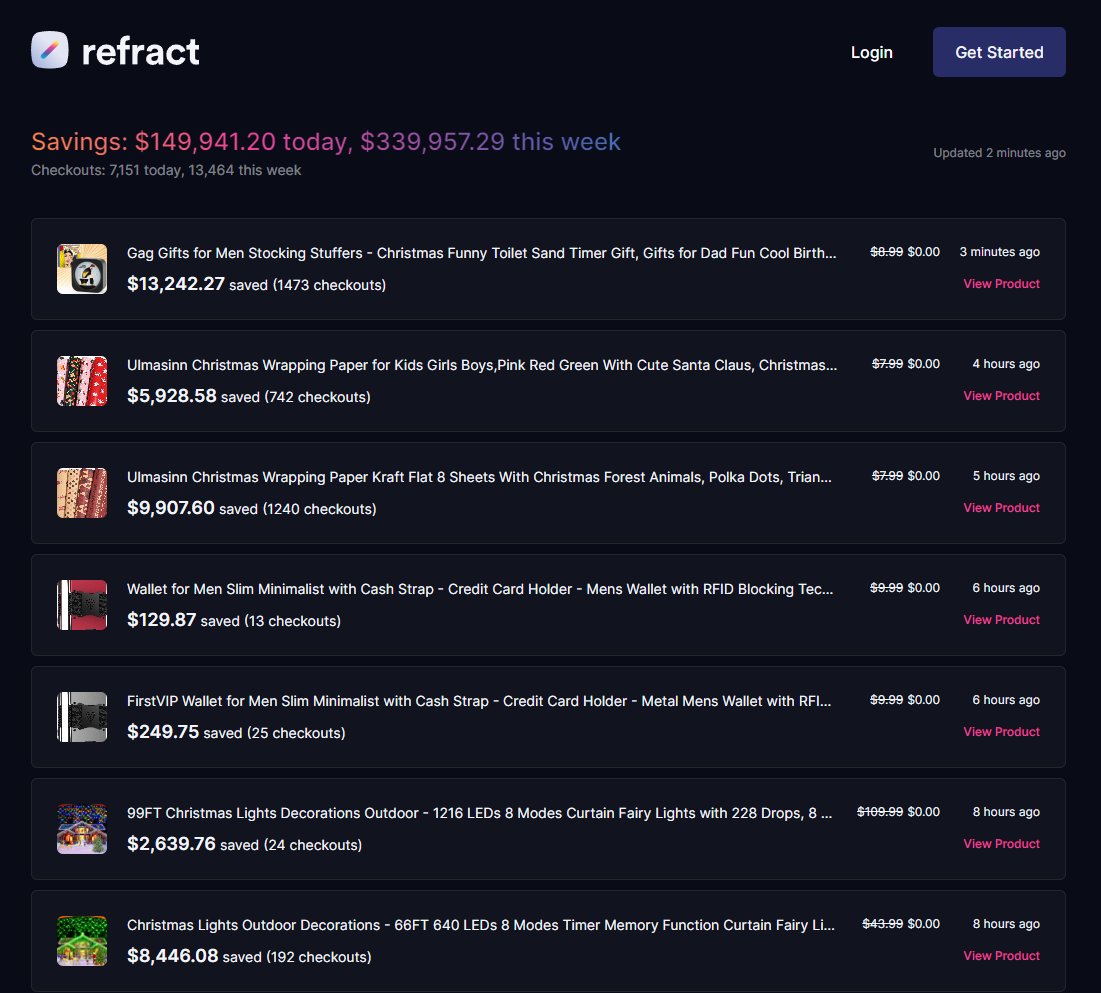 7,151 FREE items in the last 24 hours (refractbot.com/proof).

Unlimited profit on free items for our users.

Grab a discounted copy live in our community server now!

discord.gg/prism-tech