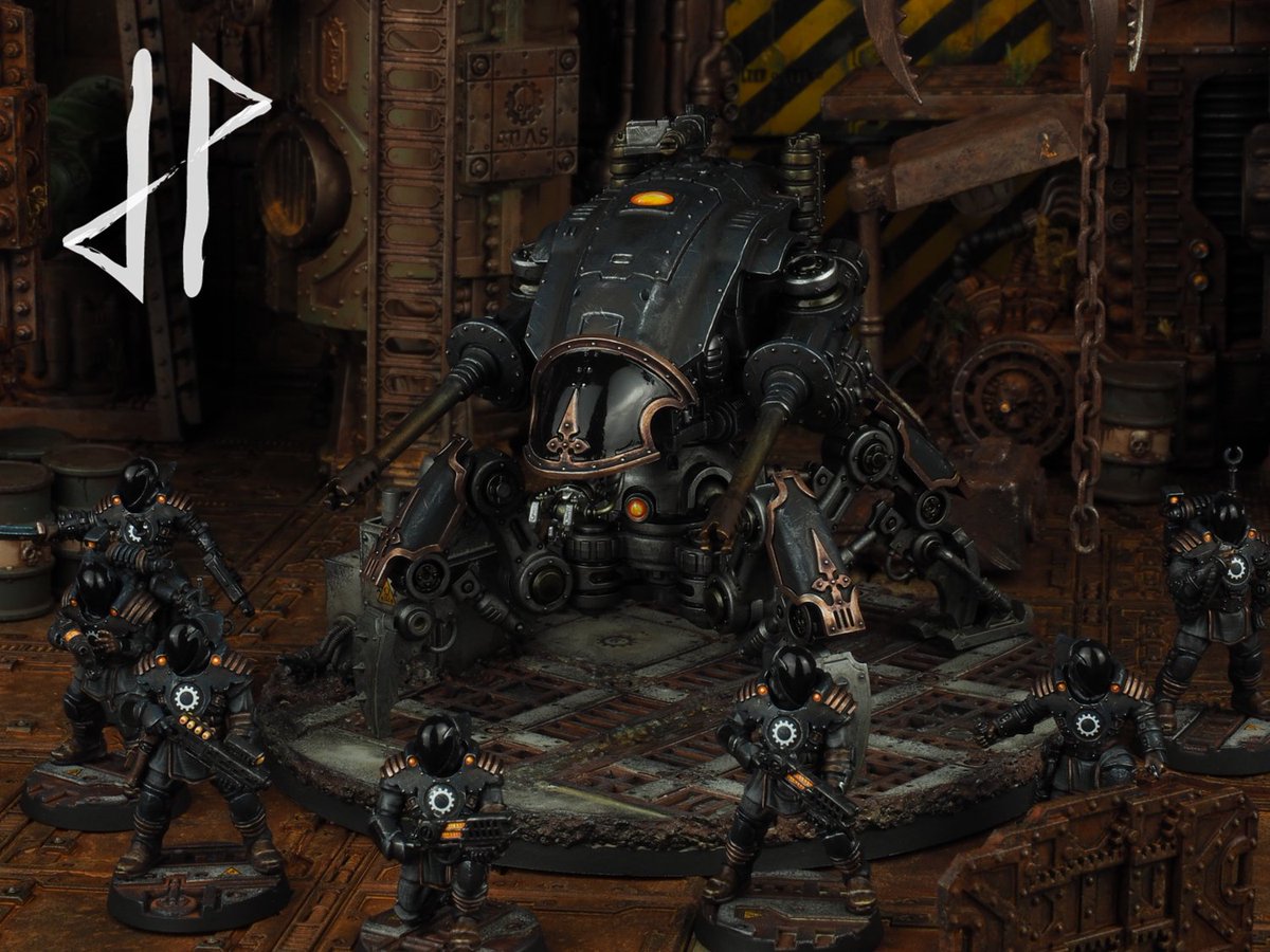 Sometimes you have to call in the big guns. 

Very simple conversion with the top half of an #armiger and bottom half of an #onagerdunecrawler . Love the final beetle look.

#Dolosian #DolosianProvostSkitarii  #admech #adeptusmechanicus #paintingwarhammer #warhammercommunity