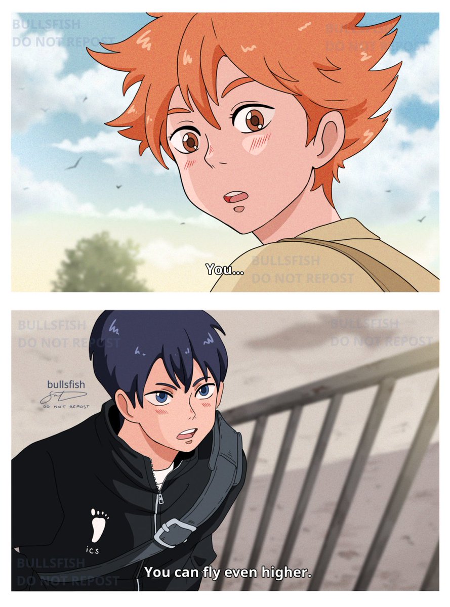 Haikyuu!! but make it Studio Ghibli. One of my favorite scenes.