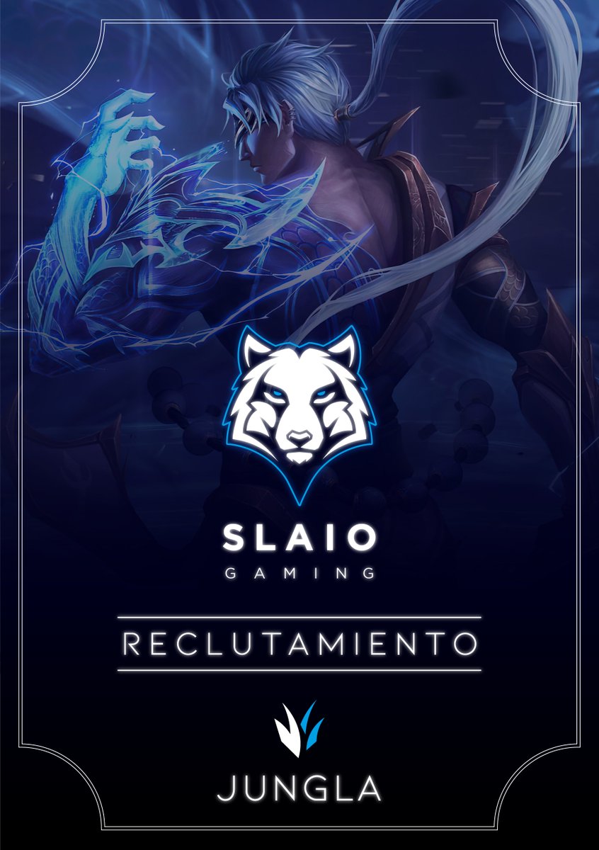 SlaioGaming's tweet photo. Slaio Gaming abre reclutamiento para JG
M-GM+LAN
Tener disponibilidad de tiempo en las noches
Tener disponibilidad si se requiere fines de semana para torneos
+17 años (pref)
Experiencia en competitivo (pref)
Responsabilidad, buena actitud y disciplina
#SomosSlaio #GoSlaio https://t.co/jx8brSGqNr