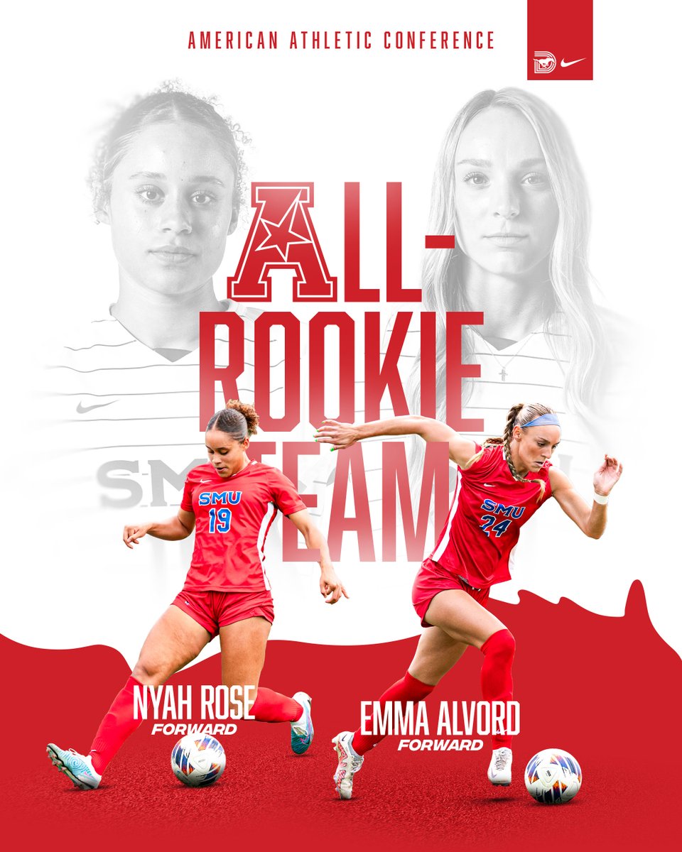𝐀𝐀𝐂'𝐬 𝐅𝐈𝐍𝐄𝐒𝐓

Freshmen Nyah Rose and Emma Alvord have been named to the American Athletic Conference All-Rookie Team!

#PonyUpDallas