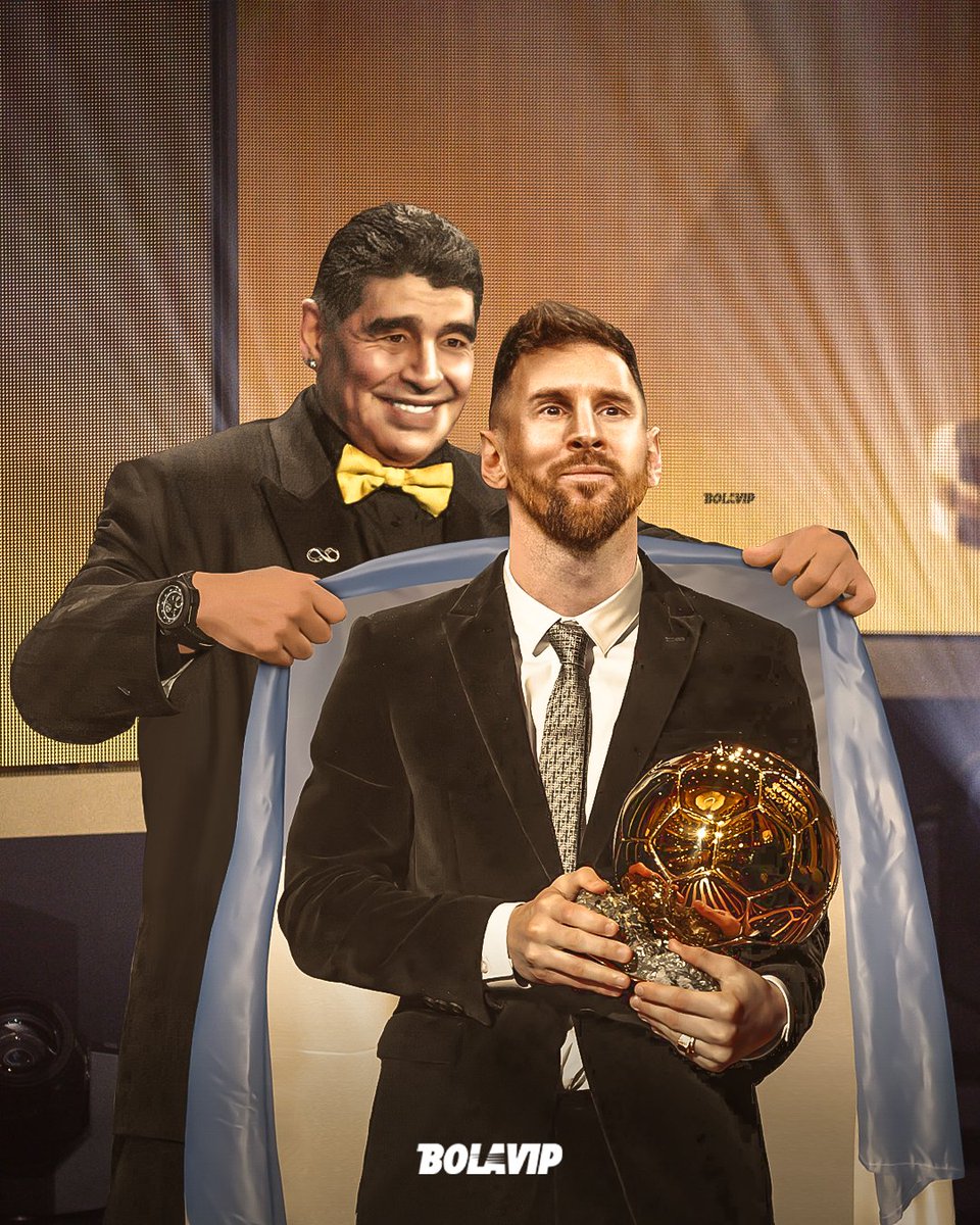 Coronados de gloria vivamos A 63 años del nacimiento de Maradona, Messi obtuvo su 8° Balón de Oro Diego omnipresente. Leo extraordinario. Los mejores son nuestros 🇦🇷♾❤️🔟⚽️