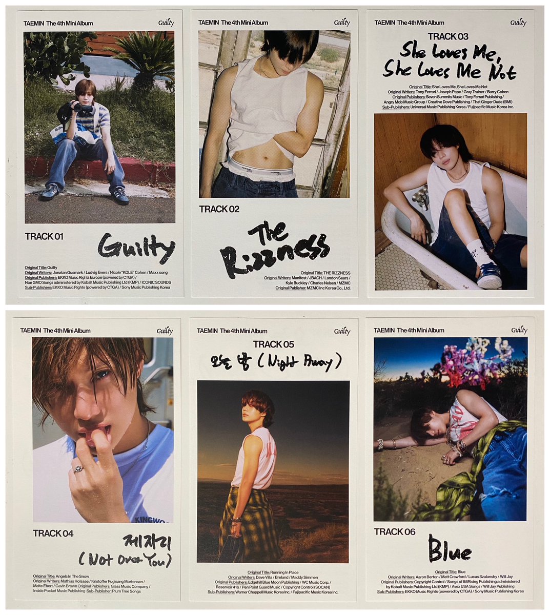 8HINee's tweet image. #ArchiveBox #TAEMIN_Guilty 당연히 제일 기대한 박스버전이긴 한데 하나하나 진짜 무슨 내 덕박에 모아둔 굿즈들 같아서 기시감 가득하고요… 진심 왼쪽눈 오른쪽눈 포카를 가지게 될 거라고는 상상해본 적도 없는데…🫠 근데 그보다 옆구리 포카라니요… 그것도 랜덤이 아니라 다 주는 거잖아…😭