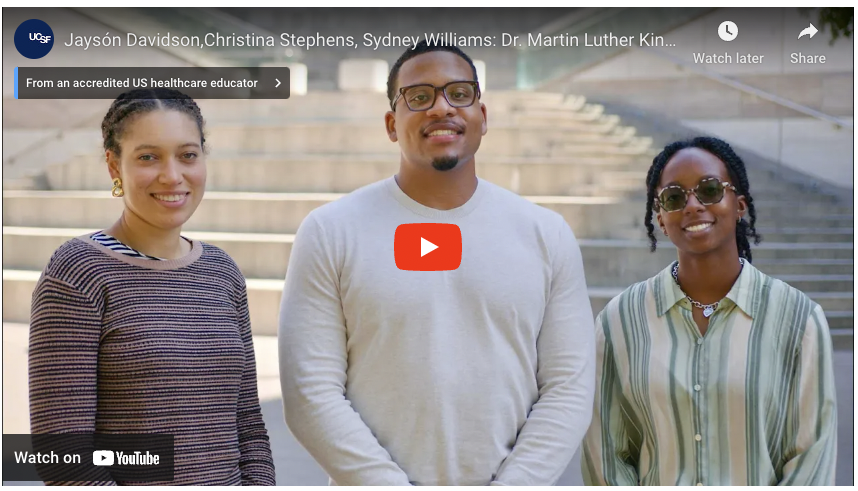 UCSF_BCHSI's tweet image. Congratulations @jayson_davidso7 UCSF Chancellor Award for Dr. Martin Luther King, Jr. Leadership! ucsf.edu/news/2023-chan… Demonstrating exceptional leadership of graduate student organization BE-STEM (Black Excellence in Science, Technology, Engineering, and Math). @atulbutte