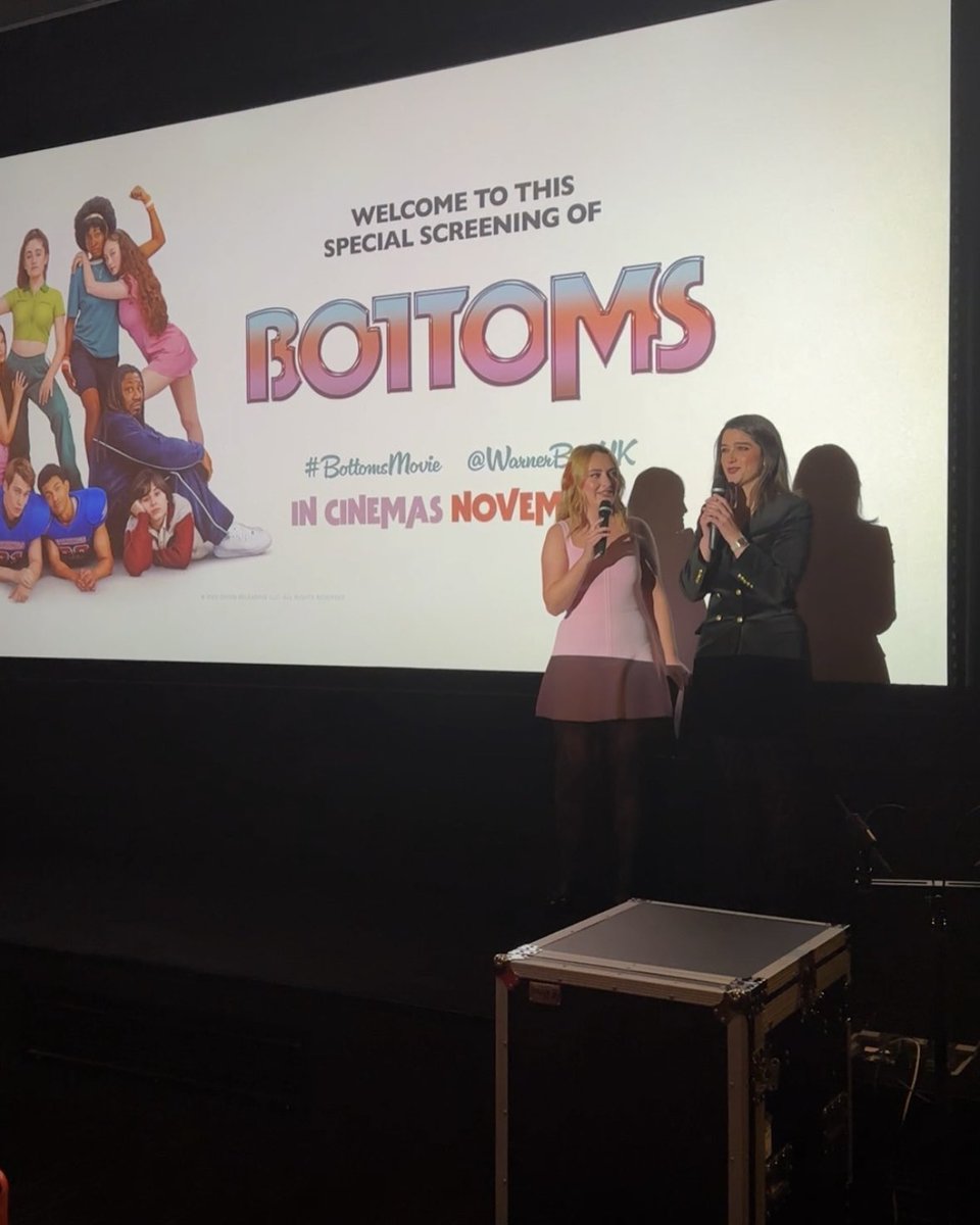 Amelia Dimoldenberg &amp; Emma Seligman take to the stage to introduce the must-see comedy #BottomsMovie.