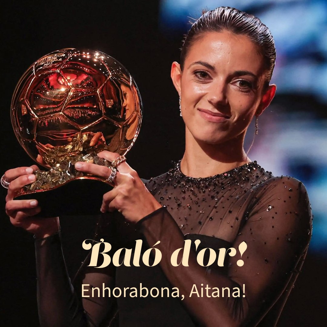 🏆⚽ La futbolista ribetana Aitana Bonmatí acaba de culminar un any d'èxits esportius sense precedents amb el Baló d'Or, que li ha estat concedit aquest vespre a París.

Ets un orgull per a Sant Pere de Ribes i un model per a milers de nenes i nens. Felicitats, Aitana!!

#SPRibes