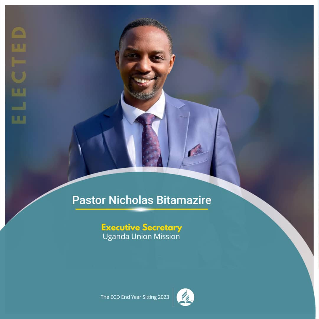 The ECD of the Seventh-day Adventists in its 2023 Year End Executive Committee sitting in Nairobi has elected Pastor Nicholas Bitamazire as the new Executive Secretary replacing Pr William Bagambe. *His* *election takes immediate effect.*