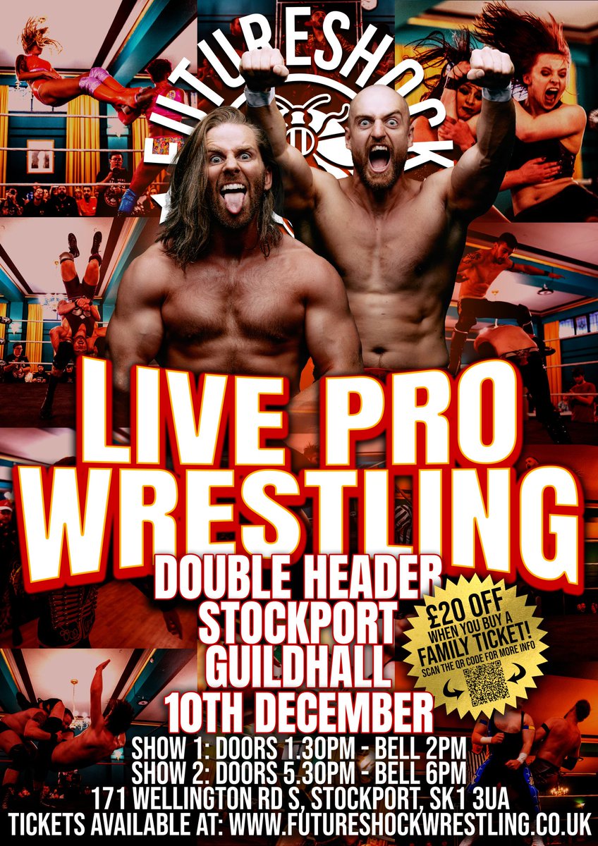 FutureShockWres's tweet image. They're coming home.

📍 December 10th.
📍 Stockport Masonic Guildhall
📍 Two shows.
📍 Two matches.

Zack Gibson. James Drake. The Grizzled Young veterans are back where it all began.

Tickets on sale 6pm Wednesday 31st October.

skiddle.com/e/36724922