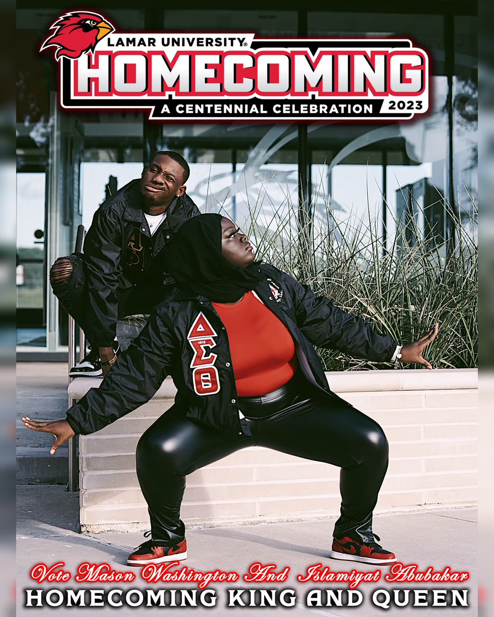 DEAR LAMAR STUDENTS,

Voting for Homecoming Court is now Open. 
VOTE FIRE AND ICE 🔥🧊 
Mason Washington &amp; Islamiyat Abubakar <a href="/IslamiyatAbuba1/">islamiyat</a> 

Link down below!! 

lamar.edu/homecoming/stu…