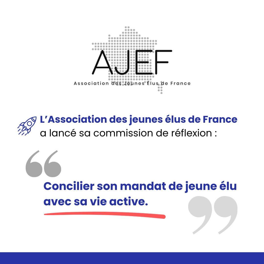 🚀 L'AJEF a lancé sa commission "Concilier son mandat de jeune élu avec sa vie active."
Déjà 2 propositions :
👉 Autoriser la visioconférence pour participer aux assemblées locales.
👉 Dispenser un jeune élu de sa présence à l'université pour un conseil ou une commission.