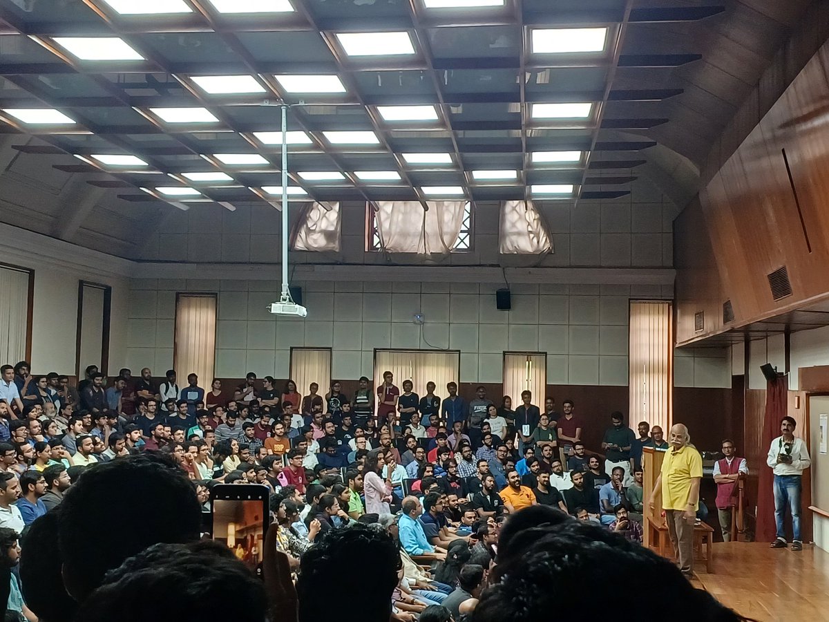 Today I read HC Verma, not a book but the HC Verma himself! The legendary HC Verma visited IISc for special lecture where he shared his life story. I could not find place to sit, ending up standing for two hours. Very inspiring &amp; delightful anecdotes!