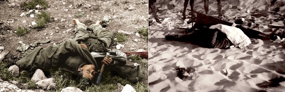 Araplar ve İngilizler tarafından pusuya düşürülen Türk askerleri . Bu pusuya düşürülen Osmanlı konvoylarından bir kaçı . 

Araplar , pusuya düşürdükleri Türk askerini sağ teslim almadılar, altınları yutarak gizlediler diyerek karınlarını yardılar, cesetlerinden kunduraları dahil