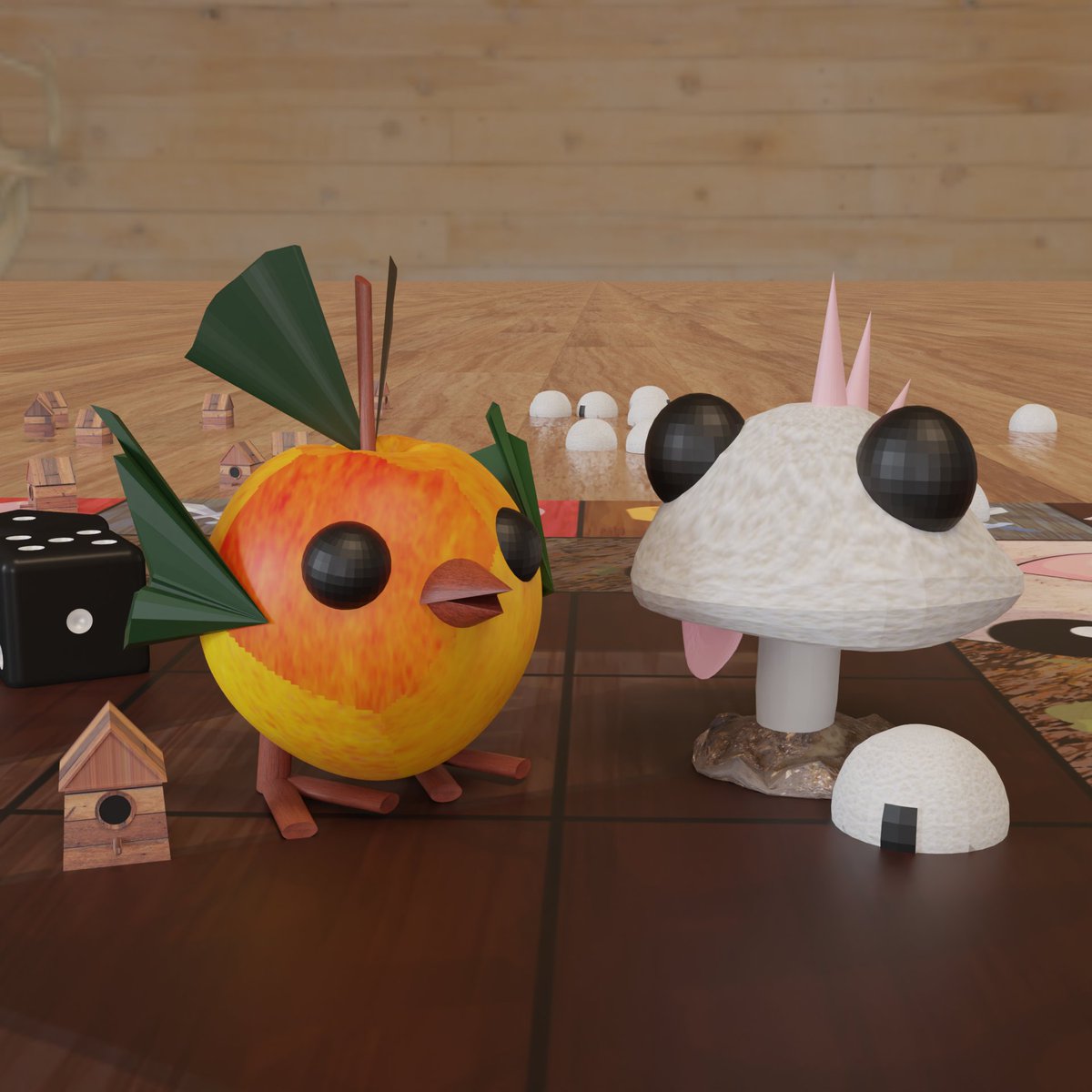 RetroMutt's tweet photo. Hey guys! Sorry I been MIA. I been so busy with trips and now class has me making an entire board game in Blender! I just finished this so hopeful I can get some *2D* art out to all of y'all!
Love ya for being here still!#blender #3dart #game #3dmodeling #3Danimation #digitalart https://t.co/0erNvktOxI