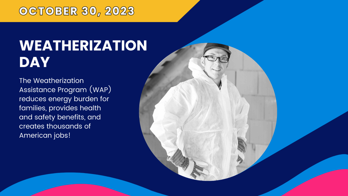 _BPI_'s tweet image. Happy Weatherization Day! The #Weatherization Assistance Program reduces energy burdens for families, provides health and safety benefits, and creates thousands of American jobs! #WxDayOct2023 #WeatherizationWorks