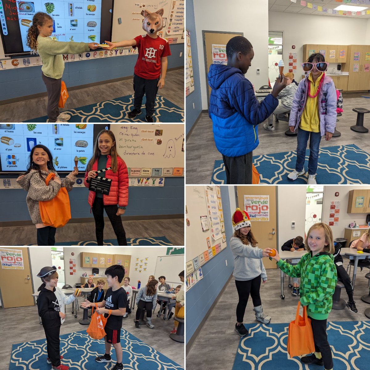 ¡Dulce o truco! Fourth grade Spanish students practiced our food vocab by trick or treating for some non-traditional treats! #ihpromise #ihesSpanish <a href="/IHElementary/">IHElementary</a>