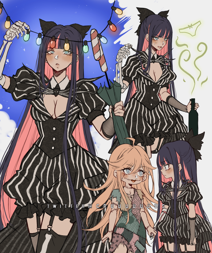 Cruuuuuuus's tweet photo. Panty &amp; Stocking x The Nightmare Before Christmas 🎃💀 https://t.co/vgf1IbsJvg