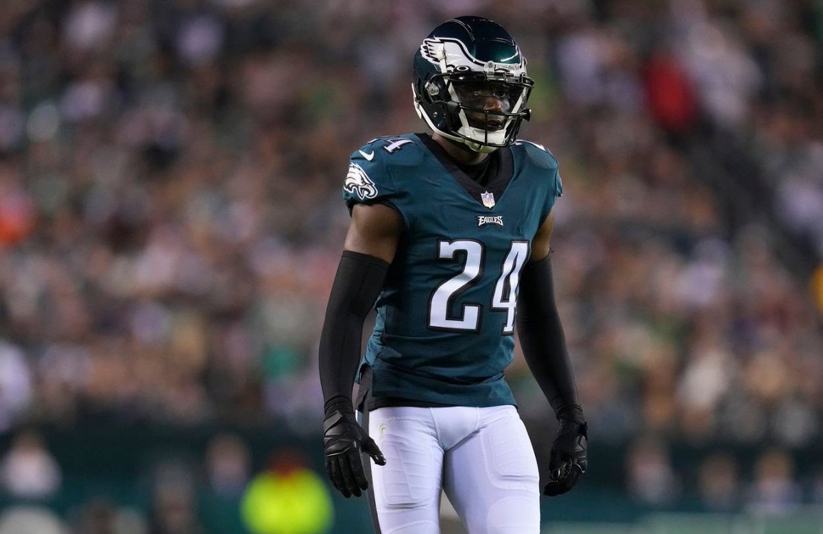 PHLEaglesNation's tweet photo. James Bradberry in coverage against the #Commanders:

• 7 Targets
• 4 RECs
• 70 Yards
• 2 TDs https://t.co/8DVOxIoc1V