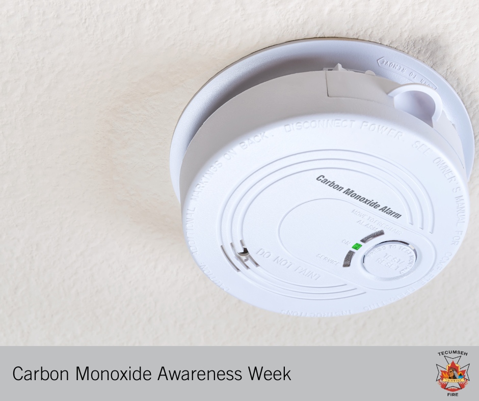 As part of Carbon Monoxide Awareness Week, happening November 1-7, 2023, Tecumseh Fire Service is reminding Tecumseh residents about the risks of carbon monoxide and the important steps to take to avoid exposure in their homes.