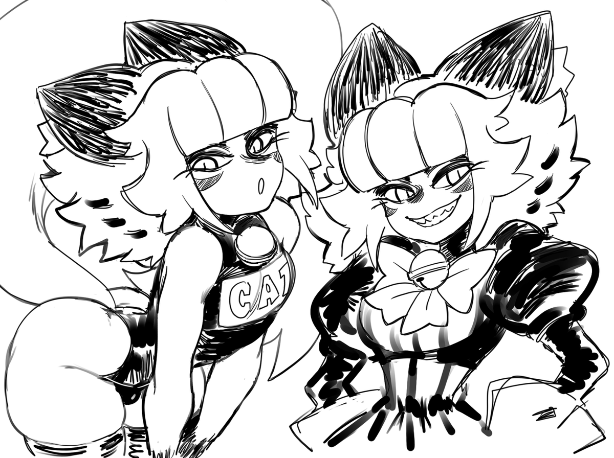 Some male Catmaid doodles to make for an ESPECIALLY scary Halloween!