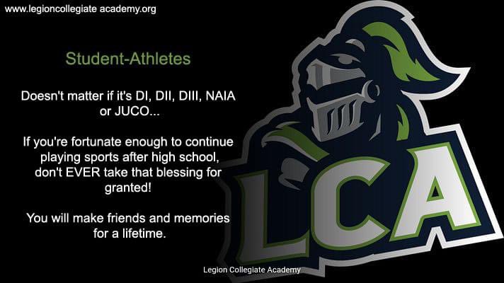 <a href="/legion_academy/">Legion Collegiate Academy</a> Student-Athletes make the very most of every ounce of opportunity you may get. If the door doesn't open for you, keep knocking until it does.