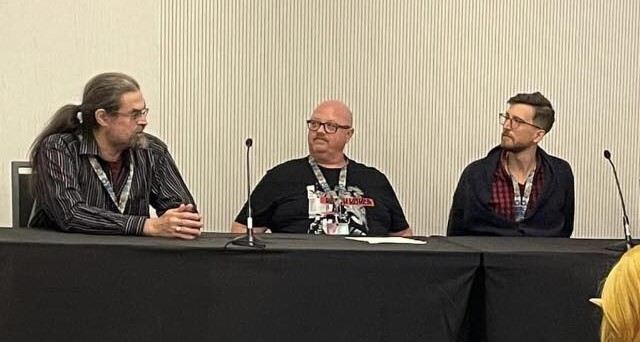 Privileged to take part in a World-building panel at @halcon_scificon with fellow authors @aptshadow and @storyenginedeck