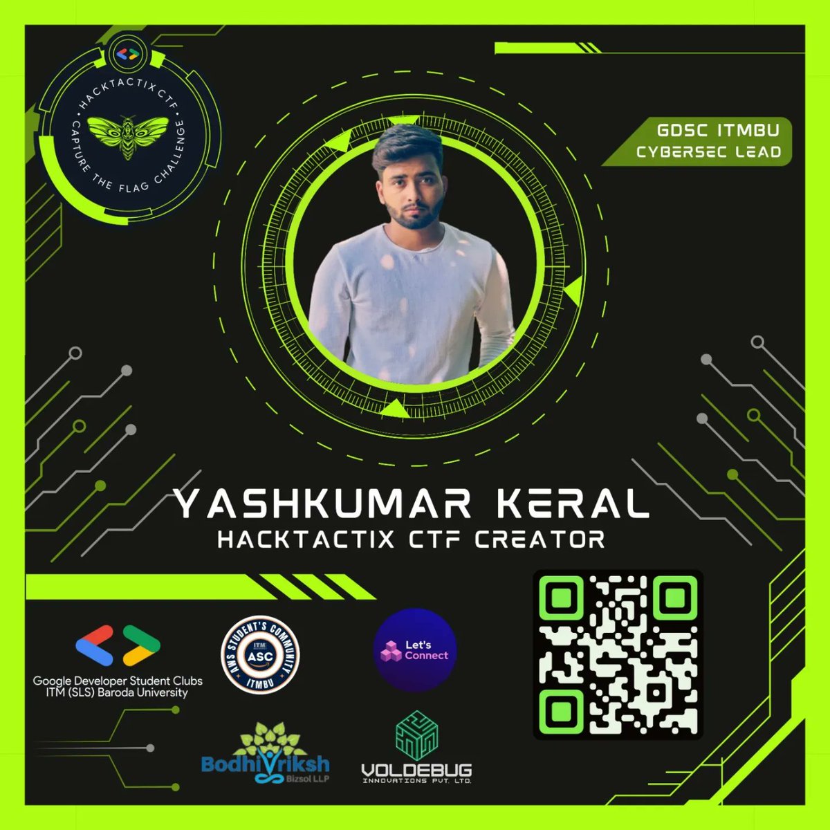 gdg_itmbu's tweet image. &quot;Gratitude in Binary: Celebrating Yashkumar Keral and his brilliant team for pioneering the captivating world of CTF. You&apos;ve turned challenges into triumphs, and we&apos;re endlessly thankful for your dedication and innovation!&quot; 🌟

 #CTFChampions #TeamYashkumarKeral