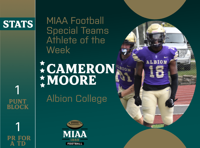MIAA1888's tweet photo. #D3MIAA Football Athletes of the Week | October 30, 2023 🏈

Offensive:
Elijah Smith, @HopeAthletics 
https://t.co/Xx9xIrR959

Defensive:
Jerome Roberson, @AlmaScots 
https://t.co/yuSxlLSsxq

Special Teams:
Cameron Moore, @gobrits 
https://t.co/s5GgbzrBni

#MIAAfb #GreatSince1888 https://t.co/LFGUBFEGZ3