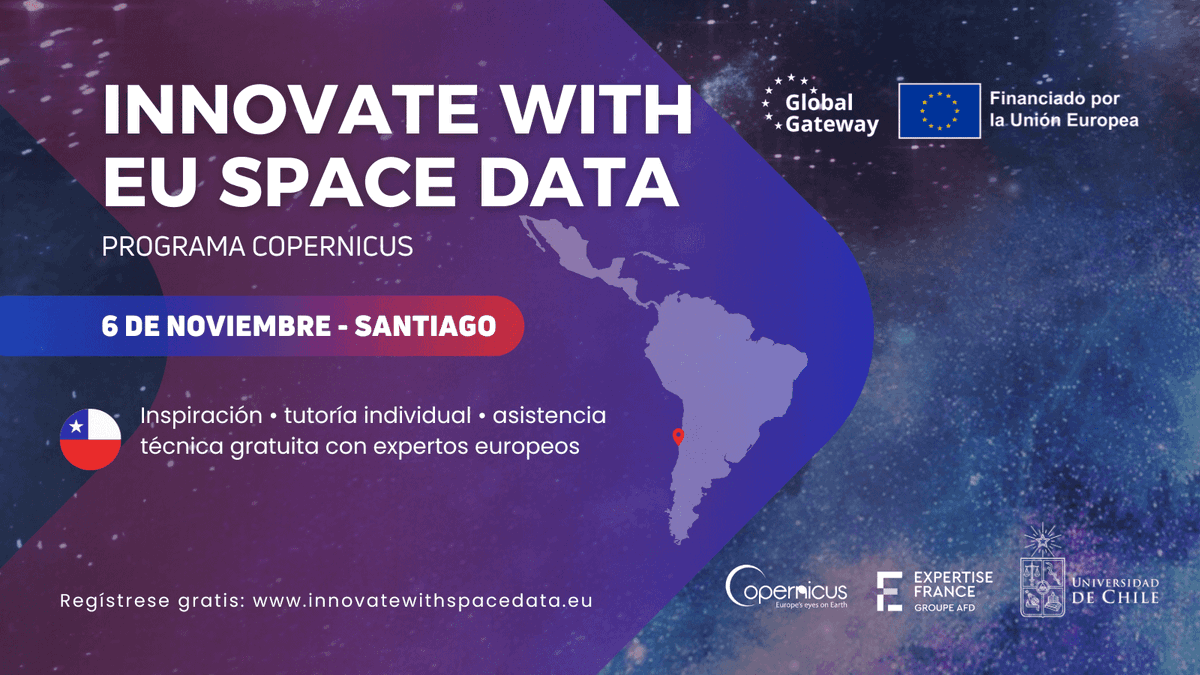 🛰️Participa del evento “Innovate with EU Space Data”, en el que aprenderás sobre el uso de datos satelitales de <a href="/CopernicusEU/">Copernicus EU</a> en organizaciones de la región. Se escogerá a diez de las empresas asistentes para recibir apoyo técnico gratuito en el área.

🔗copernicus-chile.cl/events/innovat…