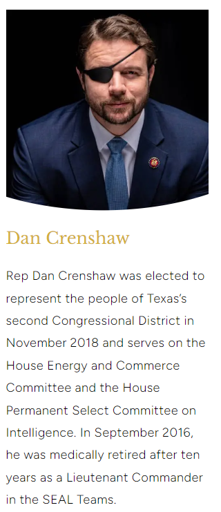 Well, well, well!

Look who is on Jordan Peterson's ARC group advisory board.

None other than globalist, neocon shill, warmonger Dan Crenshaw!