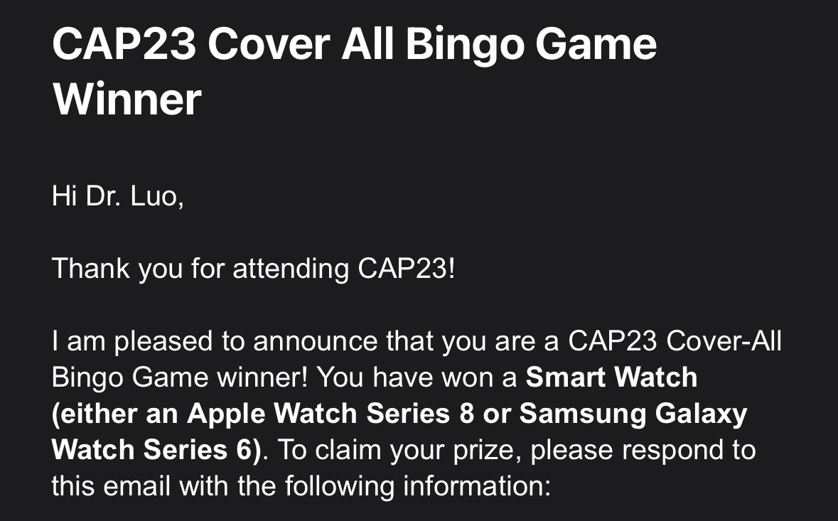 For those of you wondering if you should attend the CAP annual meeting, I 1000% recommend it! Huge thanks to @Pathologists for the Bingo prize!! I love it! #CAPnow #PathTwitter #PathX