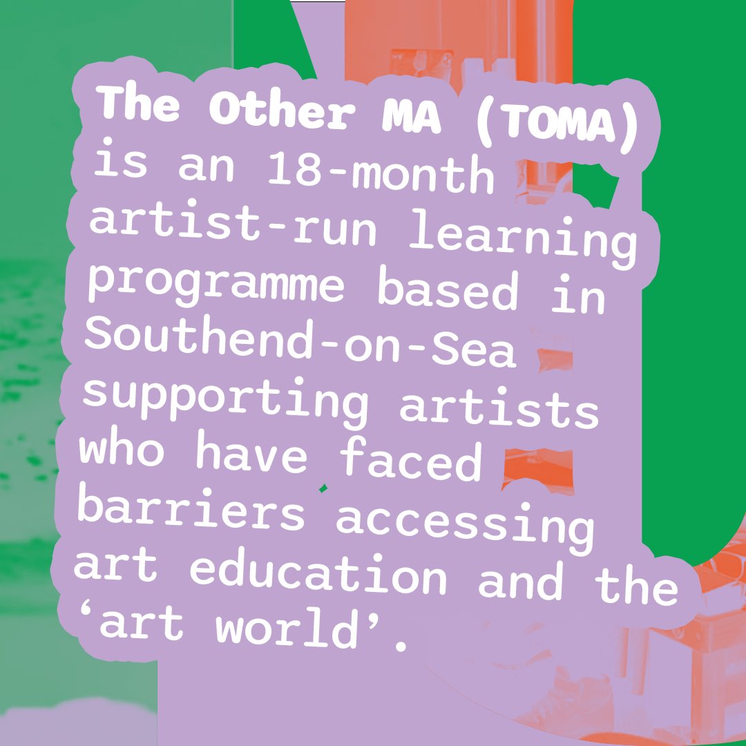 theotherma_TOMA's tweet photo. Come join TOMA!
We’re looking for 15 artists to join the fifth cohort starting in May 2024.
Want to find out more?
~ TOMA programme info including open days ~ https://t.co/FZK9XDdods
DM if you have any questions and please share far and wide! https://t.co/eFI6vcyetC