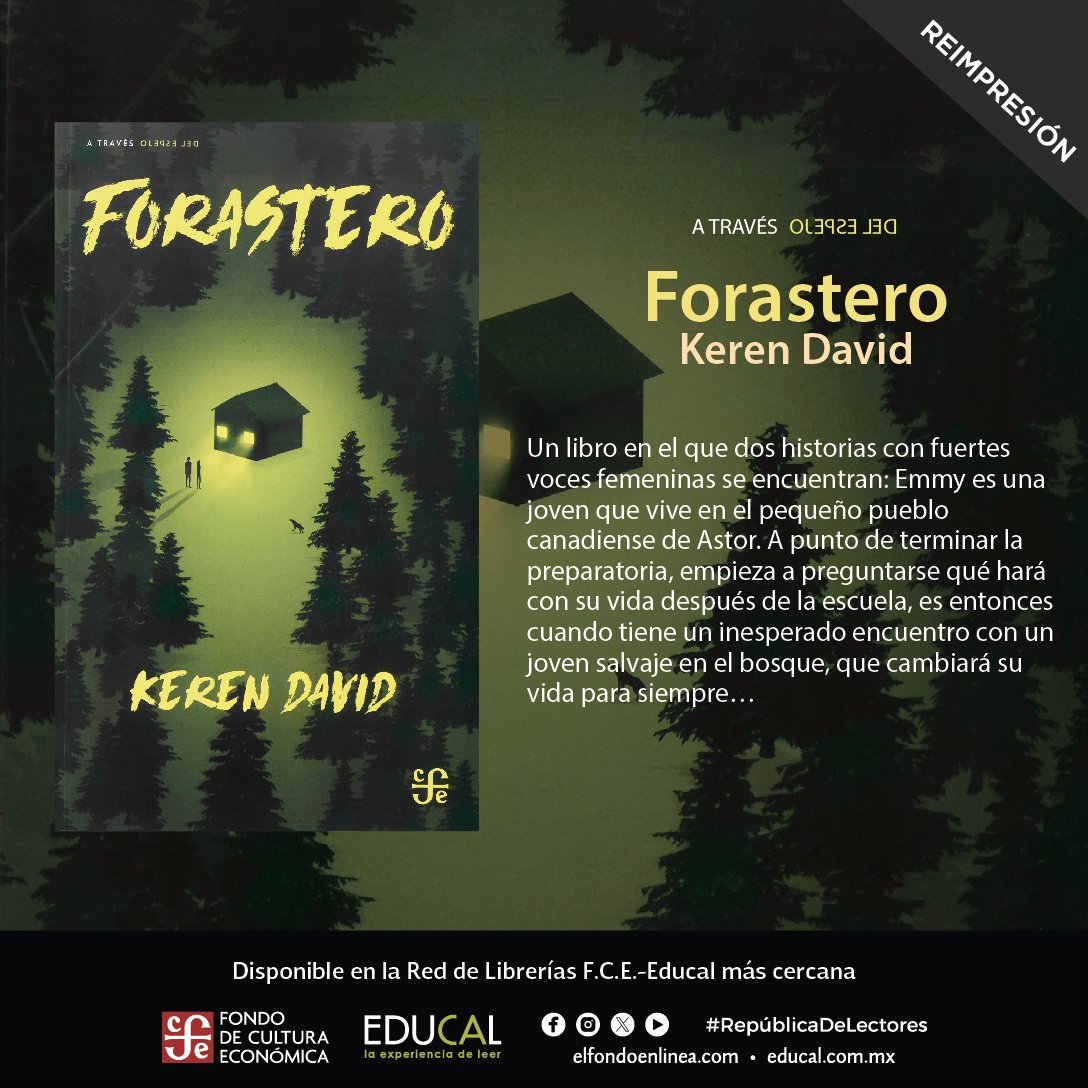 LibreriasEducal's tweet image. #EducalRecomienda #Forastero de #KerenDavid 🫣

Disponible en tu librería F.C.E.-Educal.

#ATravésDelEspejo #Reimpresión #LibrosParaTodos #RepúblicaDeLectores