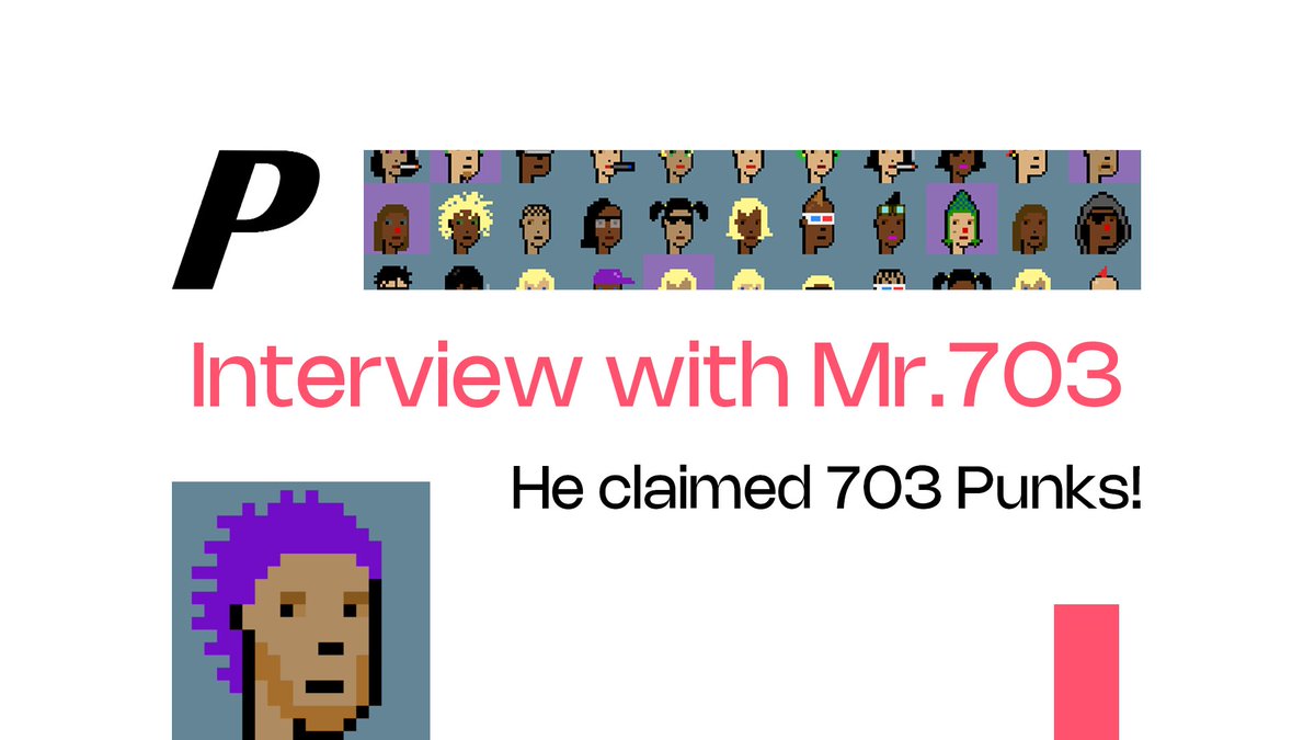 1/ The Interview You Will Never Read Anywhere Else: Mr703

The man who claimed 703 CryptoPunks, sold tens of millions worth, and still holds 143.

Not only that, his predictions from years ago became true, read for yourself below 👇