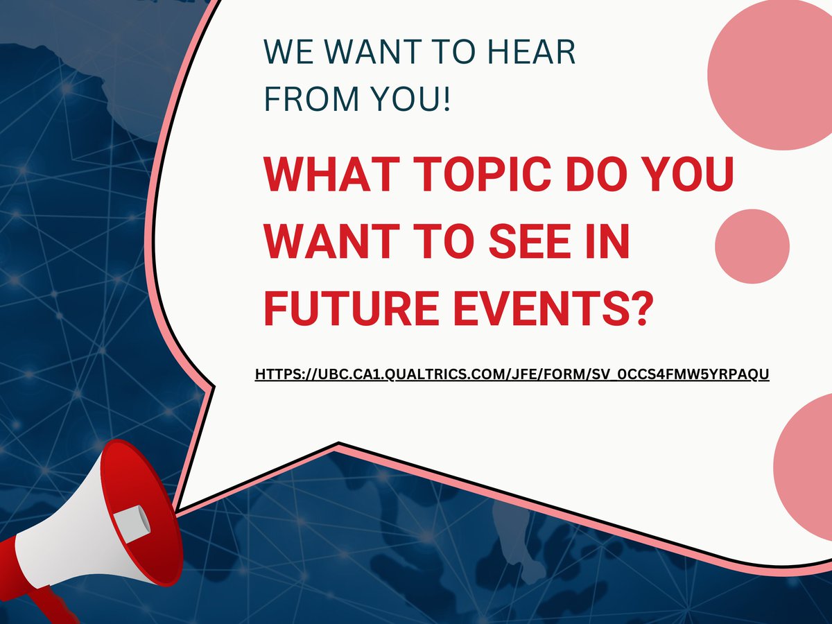 Thank you to everyone who attended our online forum on September 28th! The event was a big success and we plan to hold more events like this in the future! What topic should we focus on next? Tell us through this survey: ubc.ca1.qualtrics.com/jfe/form/SV_0c…