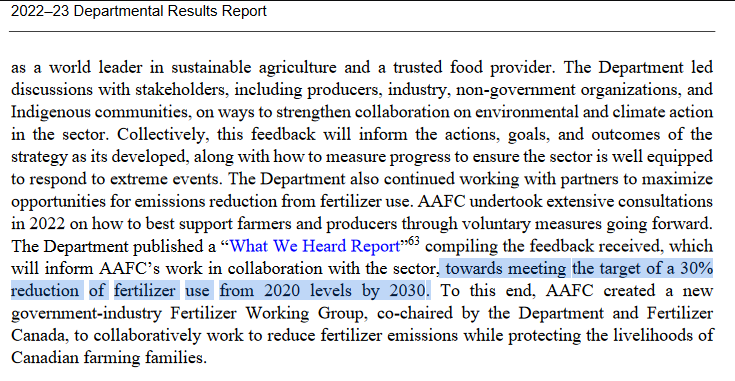 Remember when PM Justin Trudeau said that it was "misinformation" that his government wants to reduce fertilizer use by 30%. 

Well Agriculture Minister <a href="/L_MacAulay/">Lawrence MacAulay</a> just let the cat out of the bag in his latest report.

These maniacs want a blanket 30% fertilizer use reduction.