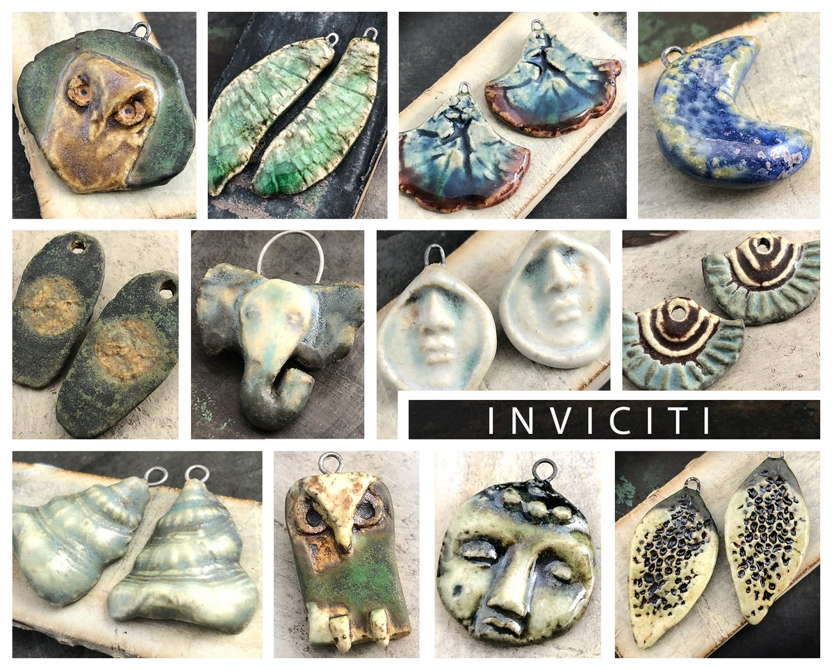 InvicitiJewelry's tweet photo. Some One of a Kind glazed ceramic pieces, here are some and there are more in our Etsy store here... https://t.co/A1GlvK9Ycx - A creative day to all ~ ,,,,,,, #handmadejewelry #etsy #HandmadeHour #ceramic #ceramicjewelry #etsyjewelry #inviciti https://t.co/42ye71QL7m