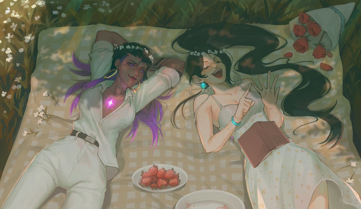 Sushushh's tweet photo. Picnic :) #Reyge #ValorantArt https://t.co/m3qBX12Emh