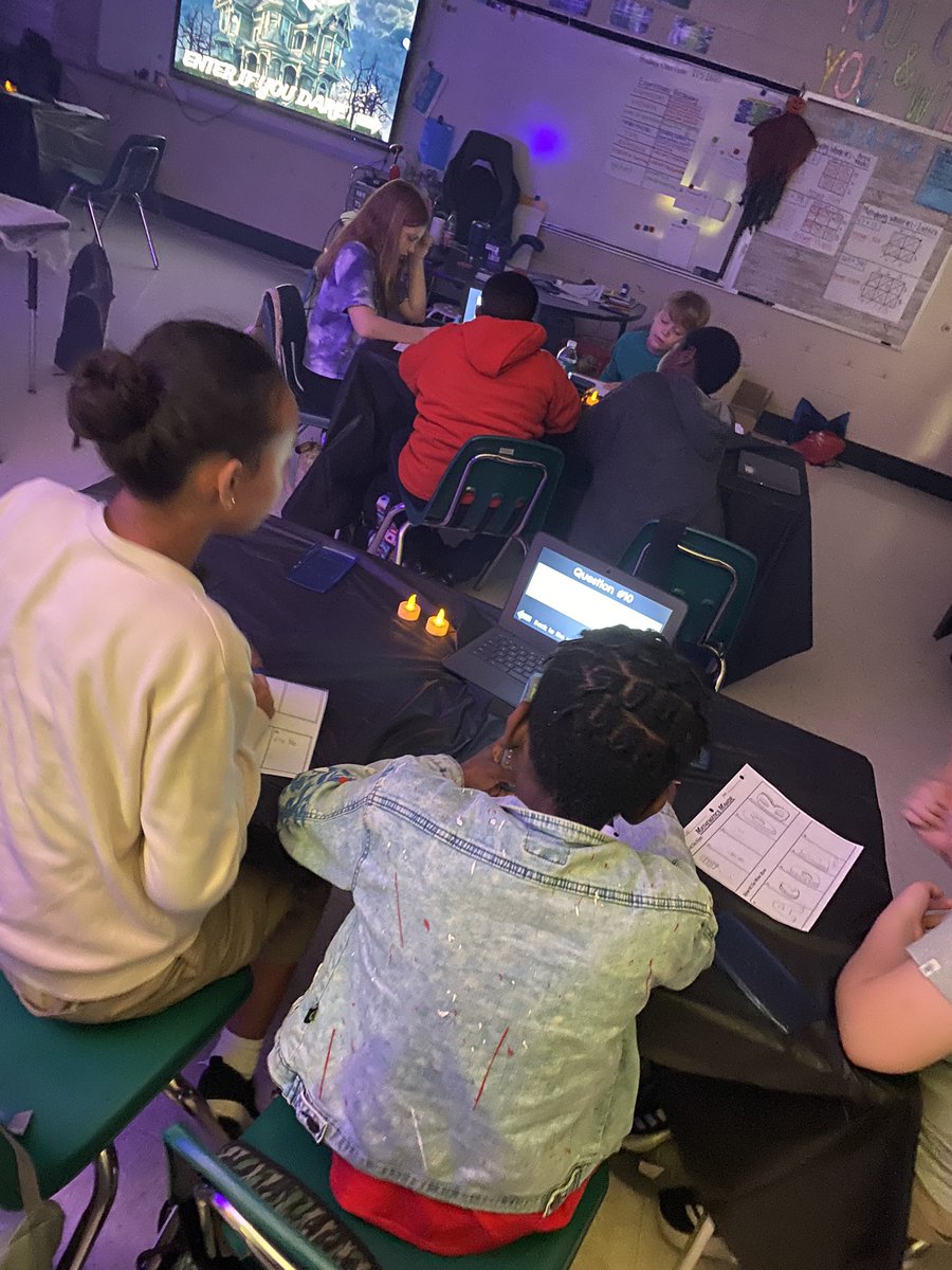 Welcome to Mathematics Manor; the 200 year-old estate of Farmville’s wealthiest mathematician, Klaus Calcula! Mr. Calcula perished in a mysterious accident and his ghost still roams the mansion’s grounds! Students didn’t let this stop them from their work today!