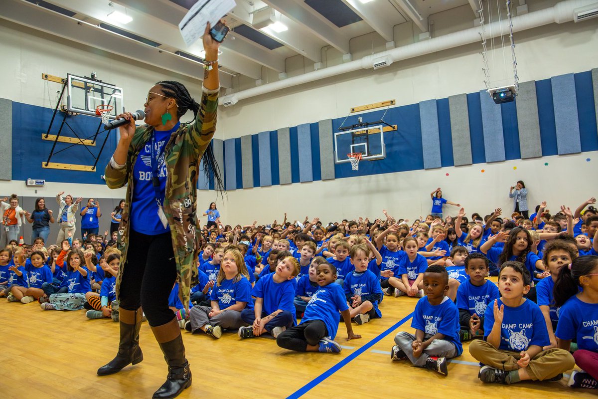 NKCSchools's tweet photo. .@ChapelHillNKCSD had a blast at their Champ Camp last week! Students &amp; staff were all smiles as they celebrated their hard work + positive milestones for the school year so far. Each grade enjoyed games and crafts at various stations in the gym. Keep up the great work, Bobcats! https://t.co/taAIS5y9qJ