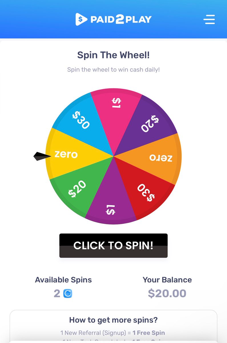 paid2playltd's tweet photo. Head over to our website to check out our new Spin The Wheel feature! 

#paid2play #paid2playco #teenagersmakemoney #paid2playlegit #paid2playreal #earnmoney #earnmoneyonline #makemoney #makemoneyathome #ecom #ecommerce #earnmoney #earnonline #earnmoneyonline https://t.co/iXwVp6M93K