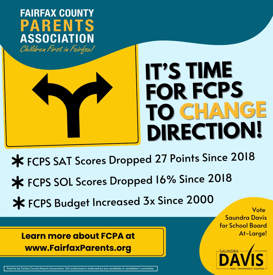 FFXParentsAssoc's tweet image. It is election week in Fairfax County, and the FCPA wants to amplify our early endorsement of Saundra Davis @DavisforEducat3.  FCPS needs to #ChangeDirection, and Saundra is the change we need!  
Saundra was one of the first parents to speak out on behalf of kids when it was…