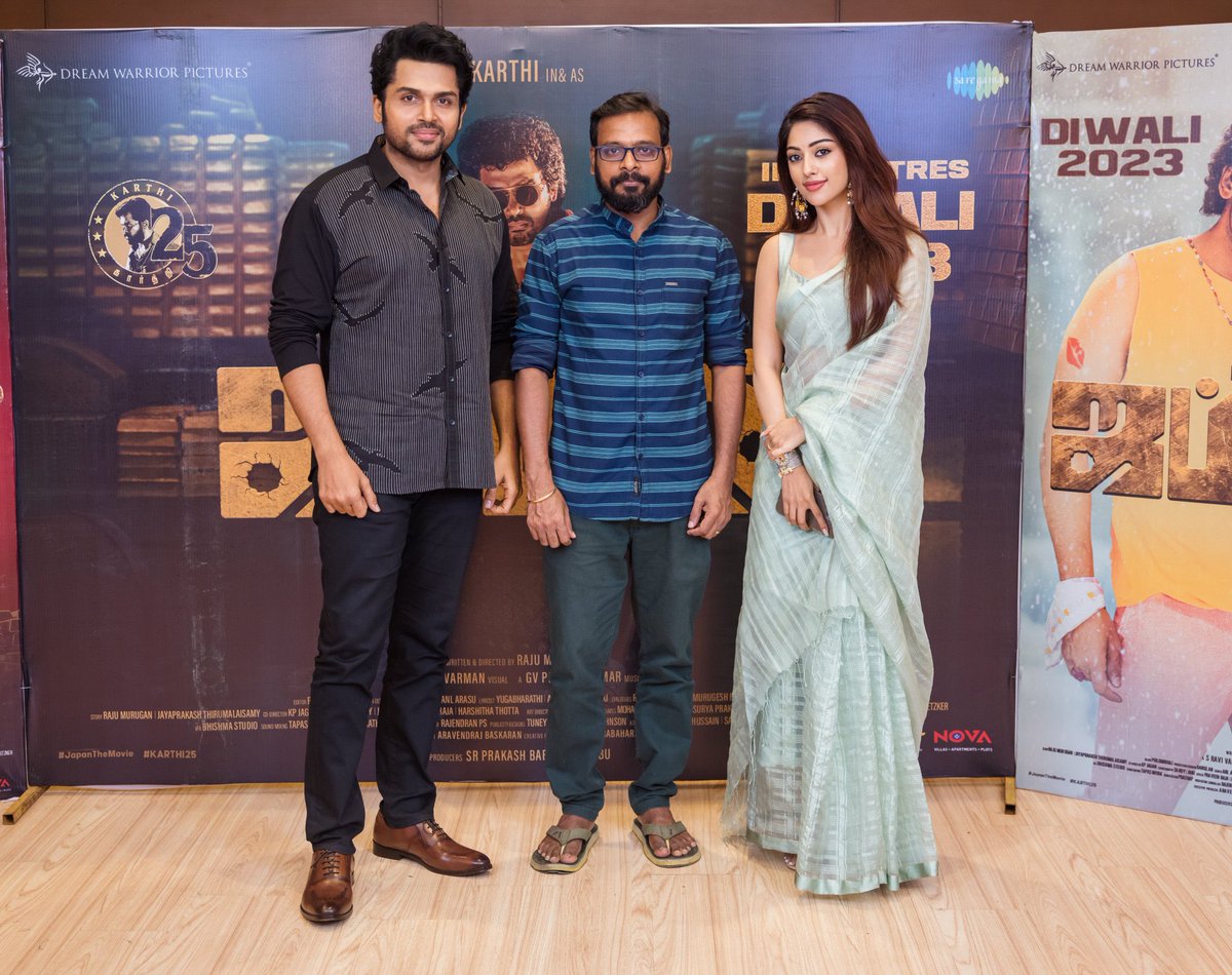 GoldwinSharon's tweet photo. The promotion work for #Japan has officially begun! Get ready for an exciting journey ahead as the buzz for the film starts to build up. 🌟🎥 #JapanPromotions 🎉
#JapanTrailerLaunch |#JapanTrailer |#Karthi25 |#AnuEmmanuel |#RajuMurugan https://t.co/RNd2tdjmZj