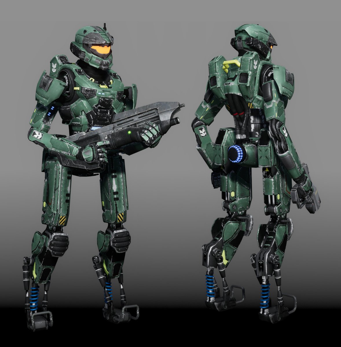 TheAlienHunter1's tweet photo. My kitbash recreation of the Spartan Bot in the Halo Infinite artbook https://t.co/VXOFkvDkJh