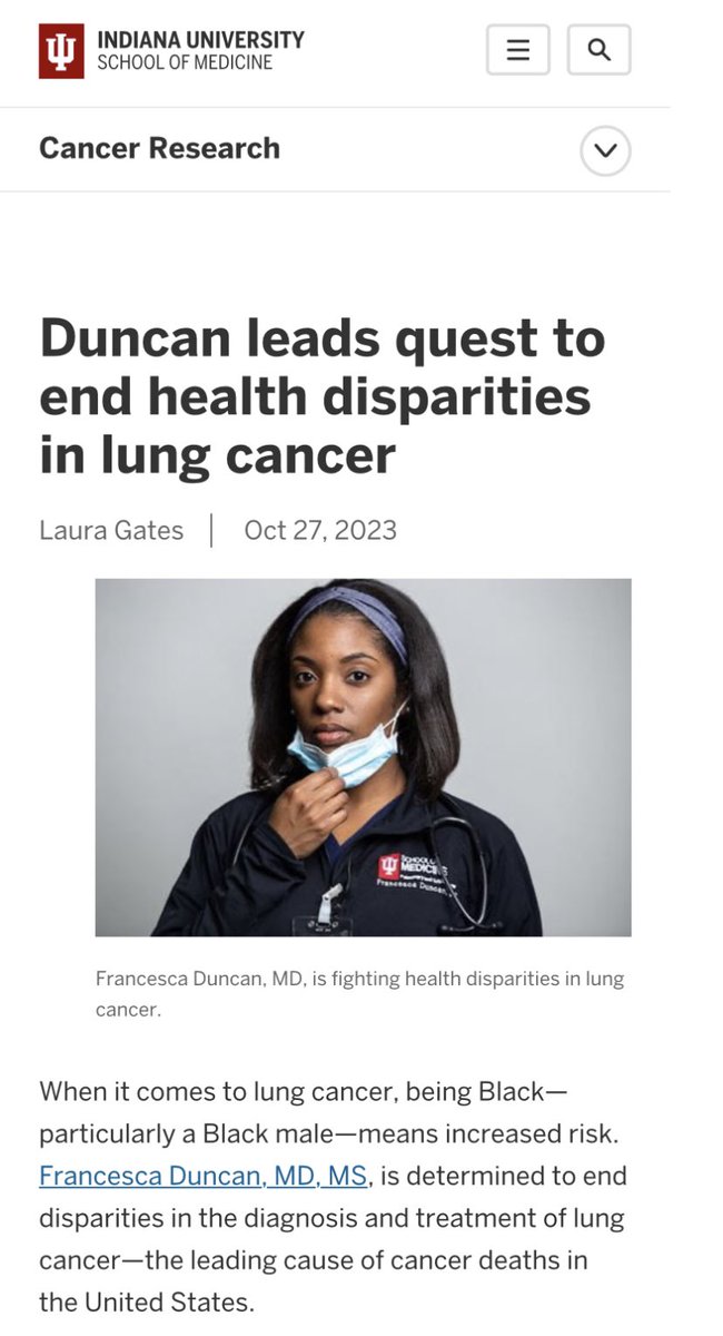 Thank you so much @IUMedSchool for giving me the opportunity to share my research surrounding mitigating disparities in lung cancer, particularly surrounding screening and outcomes. Huge thank you to my mentors and research team! medicine.iu.edu/blogs/cancer-r…