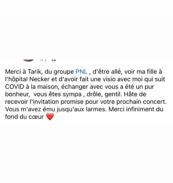 booska_p's tweet photo. 🫀 | Lors de son passage à Paris, le rappeur N.O.S du groupe PNL a rendu visite à une jeune fille hospitalisée à Necker ! 

Suite à un post de la maman, on apprend que des concerts sont à prévoir… https://t.co/BW2v0LPhYt