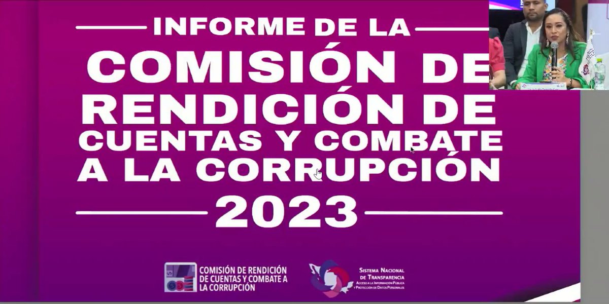 Inicia el Informe de la Comisión de Rendición de Cuentas y Combate a la Corrupción del Sistema Nacional de Transparencia presentado por su coordinadora, la Comisionada Presidenta
<a href="/GildaSegovia4/">GildaSegoviaC</a> 

youtube.com/live/3dN7eS2xQ…