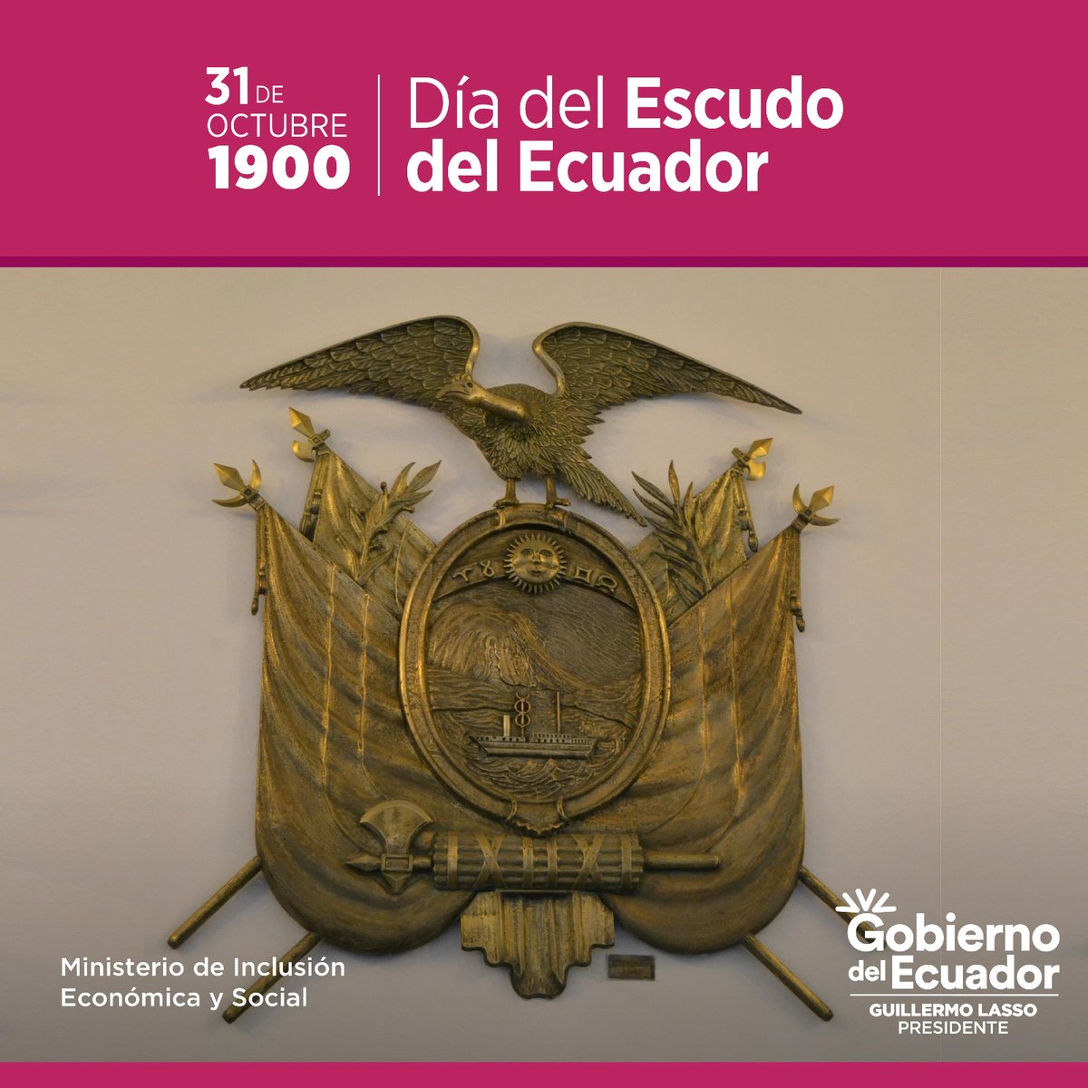 DHumanoEc's tweet photo. 🇪🇨 Hoy con orgullo conmemoramos el #DíaDelEscudoNacionalDelEcuador. En esta fecha especial, recordamos nuestra historia y reafirmamos el compromiso con nuestra patria. ¡Todos los ecuatorianos estamos de fiesta, porque festejamos 123 años de su oficialización!🛡️👏 https://t.co/84IlFZs96L