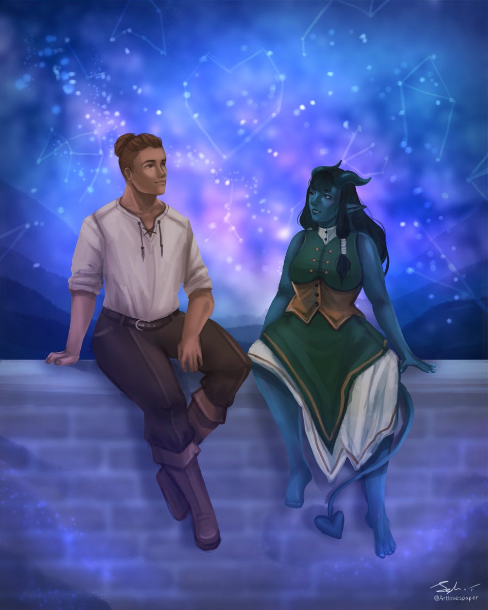 _BootyDragon's tweet photo. Amazing artwork I commissioned from @ArtLovesPaper of Amphelice and Xander!! https://t.co/VA7alDA1Gu